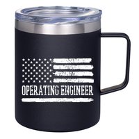 Operating Engineer USA Flag 12oz Stainless Steel Coffee Mug