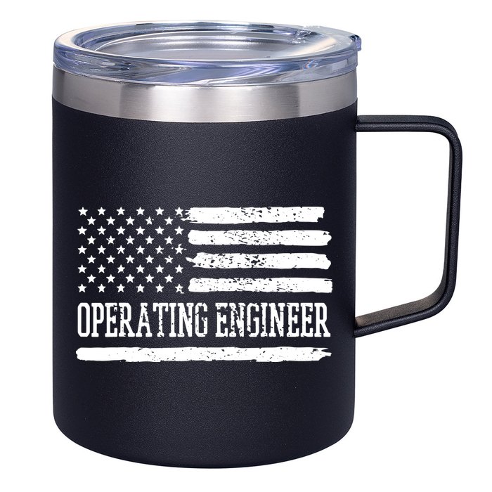 Operating Engineer USA Flag 12oz Stainless Steel Coffee Mug
