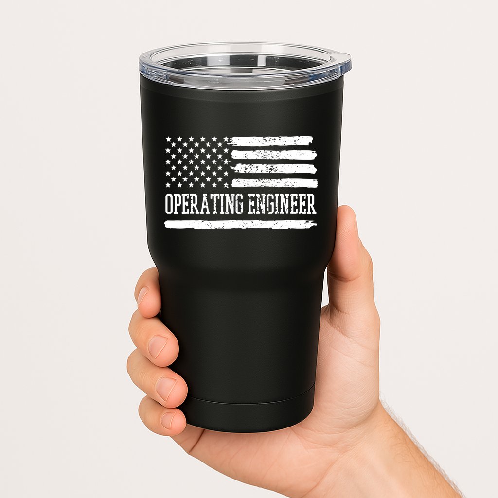 Operating Engineer USA Flag Tumbler