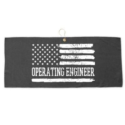 Operating Engineer USA Flag Large Microfiber Waffle Golf Towel