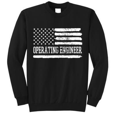 Operating Engineer USA Flag Tall Sweatshirt