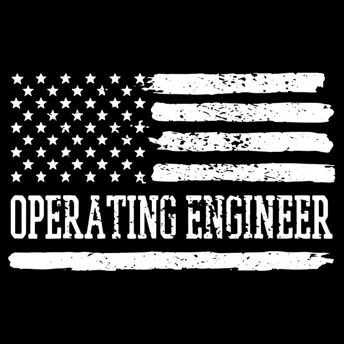 Operating Engineer USA Flag Pom Pom 12in Knit Beanie