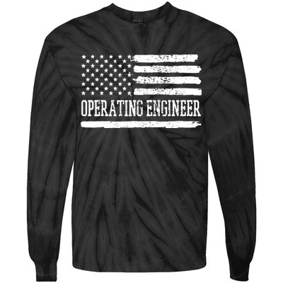Operating Engineer USA Flag Tie-Dye Long Sleeve Shirt