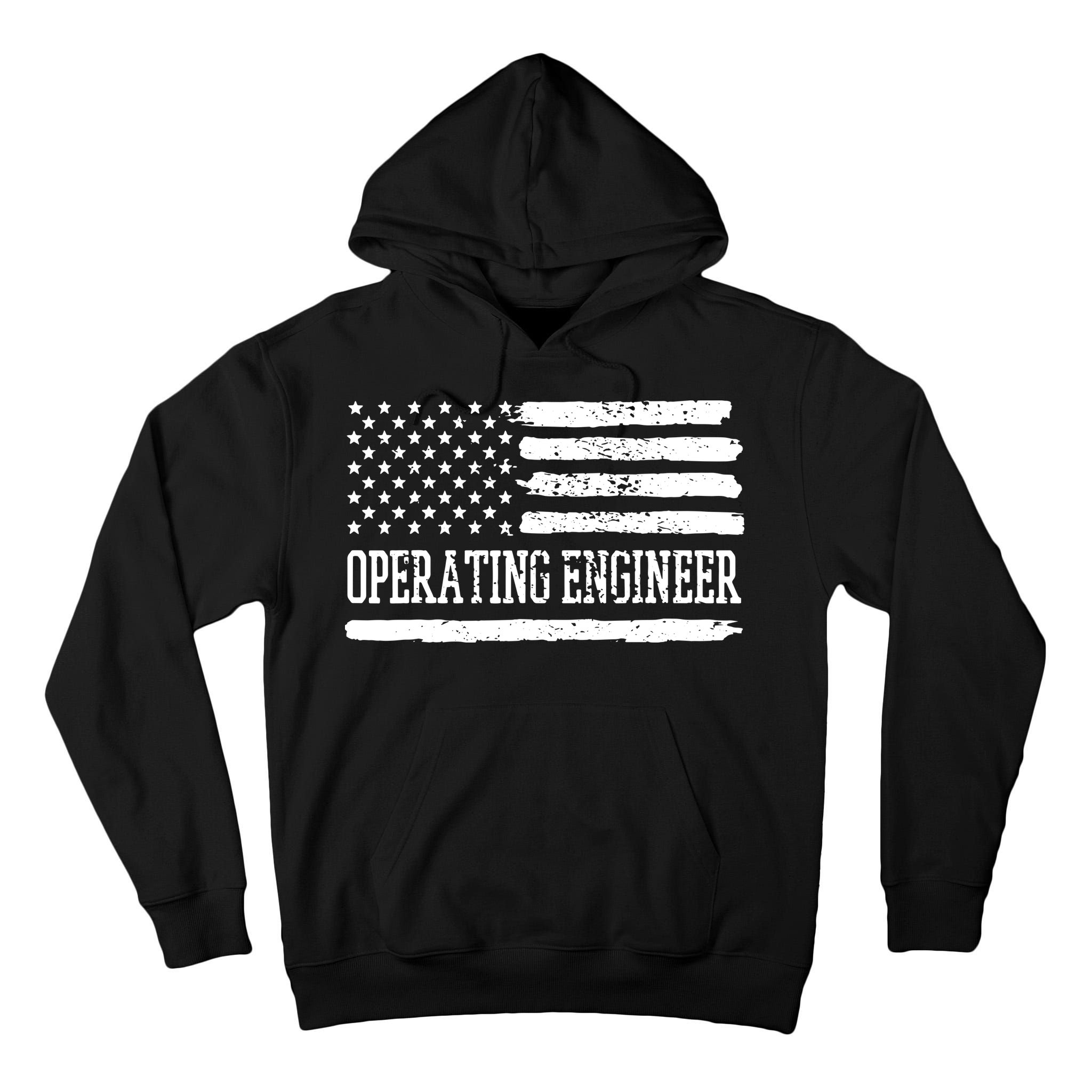 Operating Engineer USA Flag Tall Hoodie