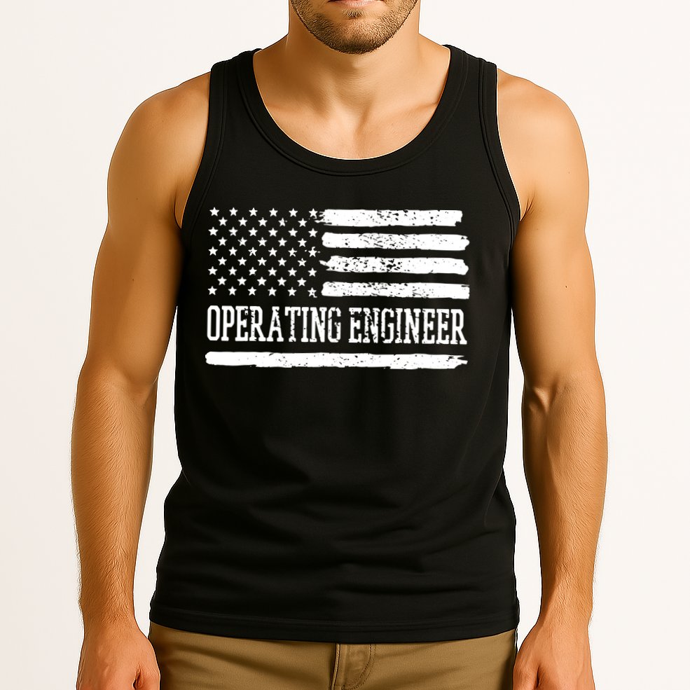 Operating Engineer USA Flag Tank Top
