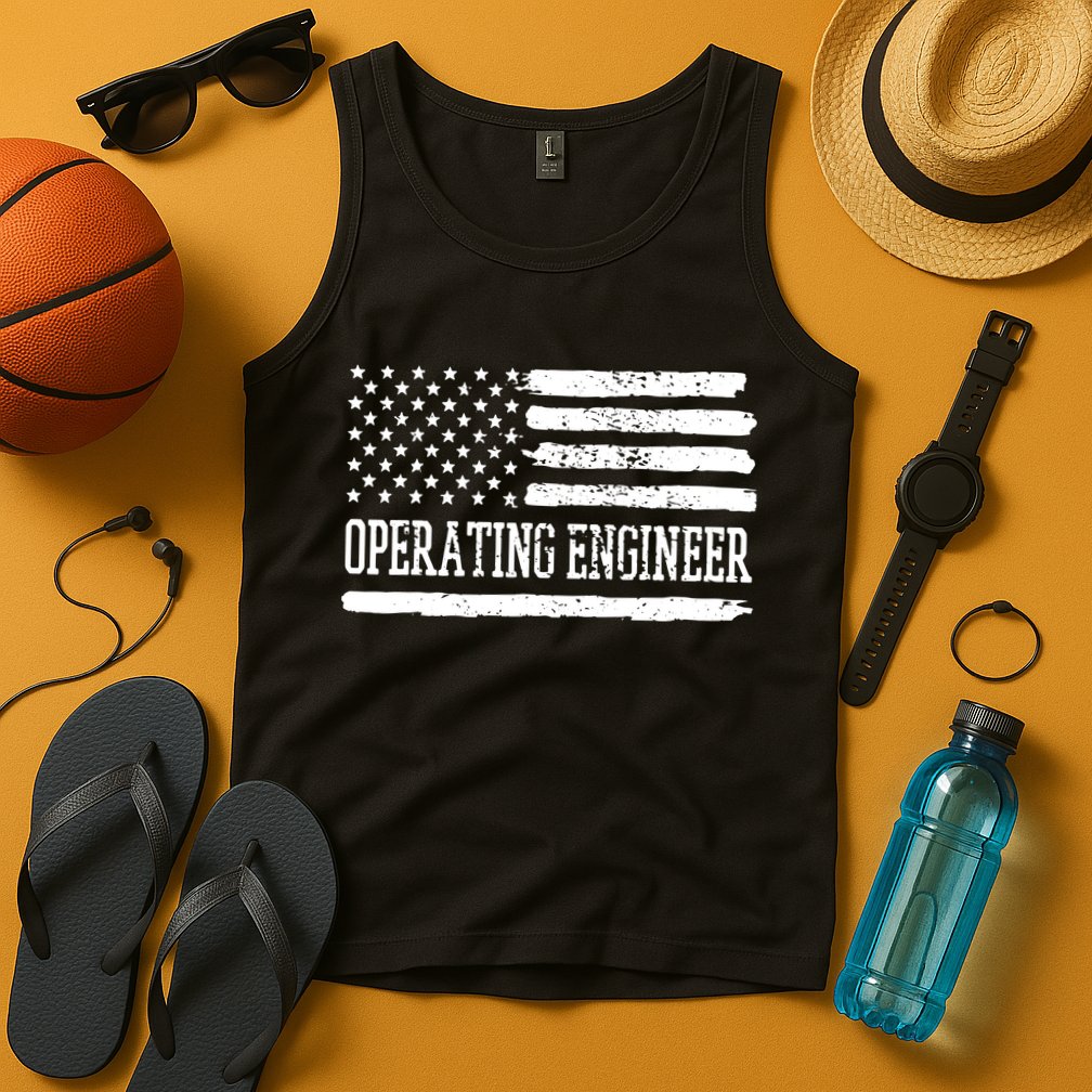 Operating Engineer USA Flag Tank Top