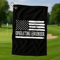 Operating Engineer USA Flag Golf Towel