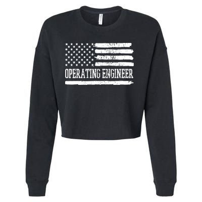 Operating Engineer USA Flag Cropped Pullover Crew