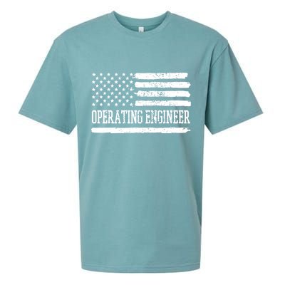 Operating Engineer USA Flag Sueded Cloud Jersey T-Shirt