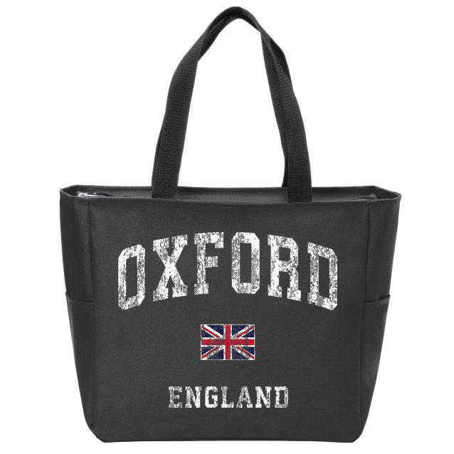 Oxford England Vintage Athletic Sports Design Zip Tote Bag