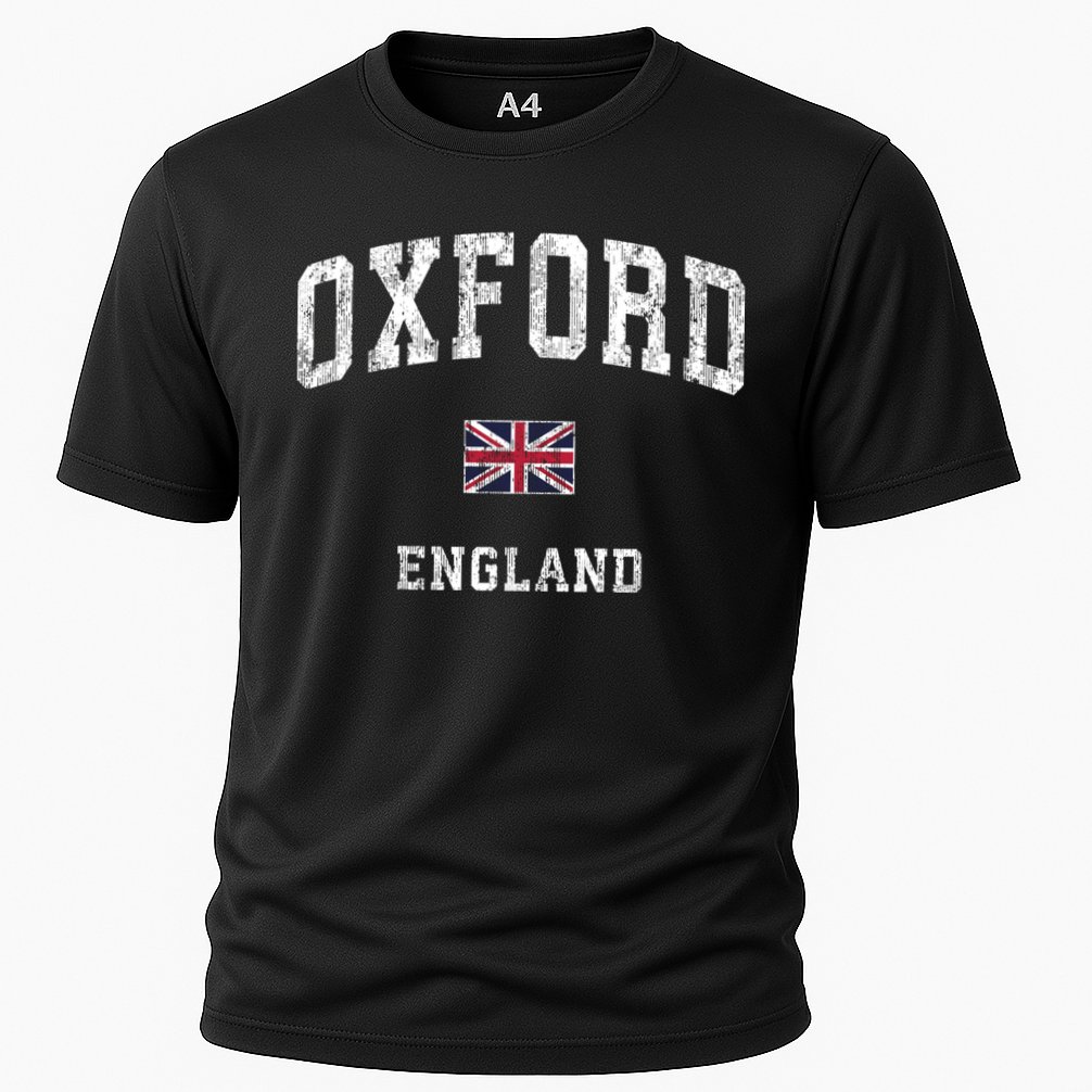 Oxford England Vintage Athletic Sports Design Cooling Performance Crew T-Shirt