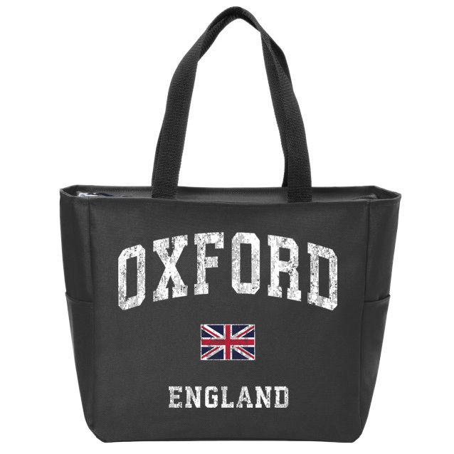 Oxford England Vintage Athletic Sports Design Zip Tote Bag