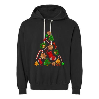 Ornament Elements Xmas Tree Lights Christmas Matching Family Garment-Dyed Fleece Hoodie