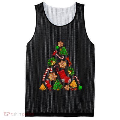 Ornament Elements Xmas Tree Lights Christmas Matching Family Mesh Reversible Basketball Jersey Tank