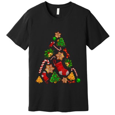 Ornament Elements Xmas Tree Lights Christmas Matching Family Premium T-Shirt