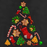 Ornament Elements Xmas Tree Lights Christmas Matching Family 25L Jumbo Tote