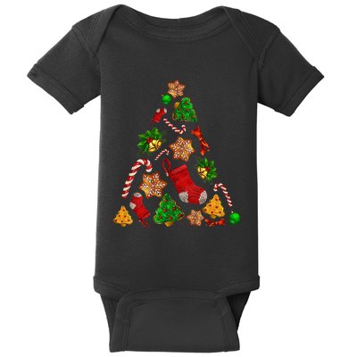 Ornament Elements Xmas Tree Lights Christmas Matching Family Baby Bodysuit