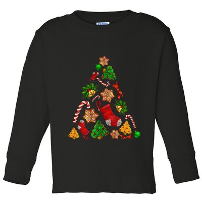 Ornament Elements Xmas Tree Lights Christmas Matching Family Toddler Long Sleeve Shirt