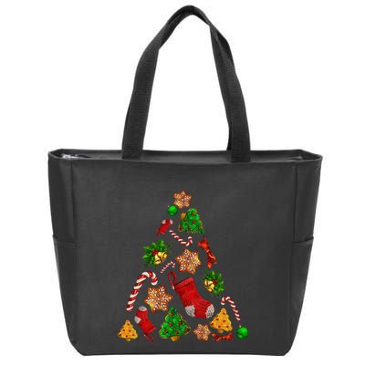 Ornament Elements Xmas Tree Lights Christmas Matching Family Zip Tote Bag