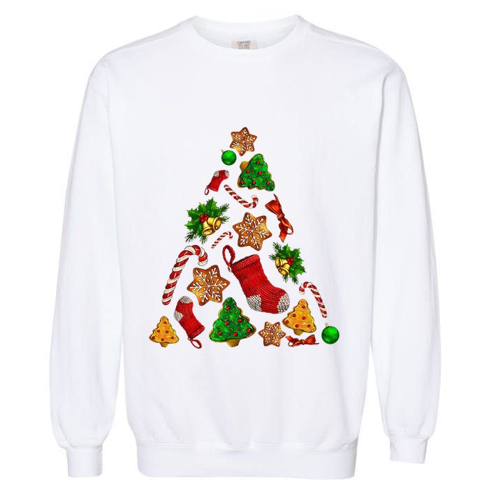 Ornament Elements Xmas Tree Lights Christmas Matching Family Garment-Dyed Sweatshirt