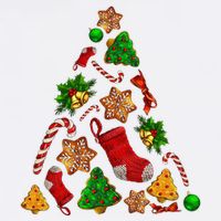 Ornament Elements Xmas Tree Lights Christmas Matching Family Garment-Dyed Sweatshirt