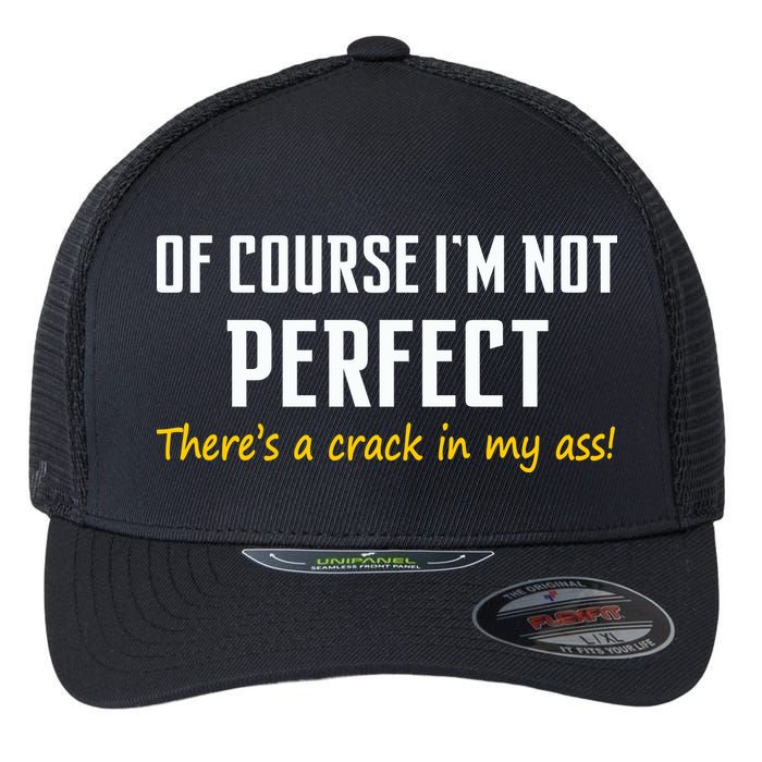 Of Course I Am Not Perfect There's A Crack in My Ass Flexfit Unipanel Trucker Cap