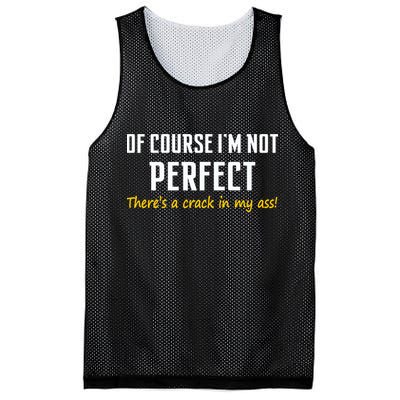 Of Course I Am Not Perfect There's A Crack in My Ass Mesh Reversible Basketball Jersey Tank