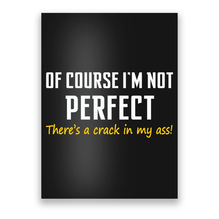 Of Course I Am Not Perfect There's A Crack in My Ass Poster