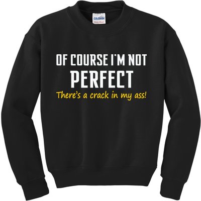 Of Course I Am Not Perfect There's A Crack in My Ass Kids Sweatshirt