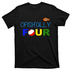 Ofishally Four 4th Birthday Fishing T-Shirt