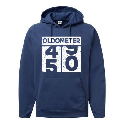 Odometer Funny 50th Birthday Gift Performance Fleece Hoodie