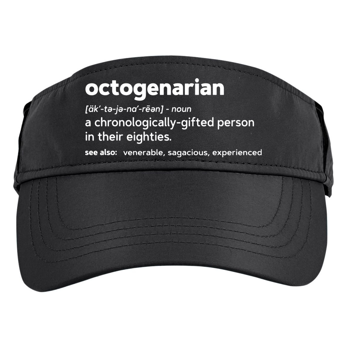 Octogenarian Funny 80th Birthday Adult Drive Performance Visor