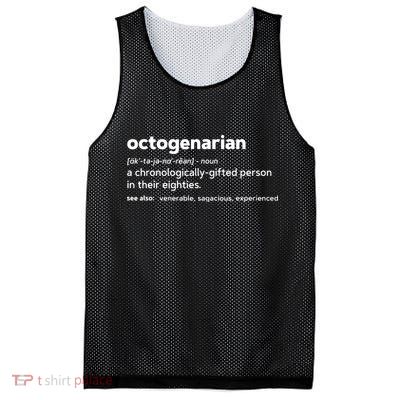 Octogenarian Funny 80th Birthday Mesh Reversible Basketball Jersey Tank