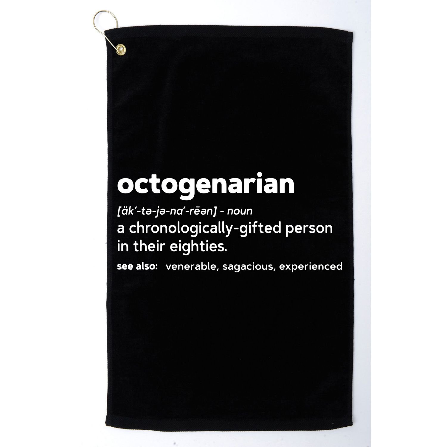 Octogenarian Funny 80th Birthday Golf Towel