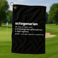 Octogenarian Funny 80th Birthday Golf Towel