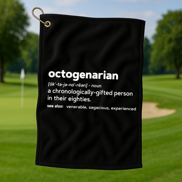 Octogenarian Funny 80th Birthday Golf Towel