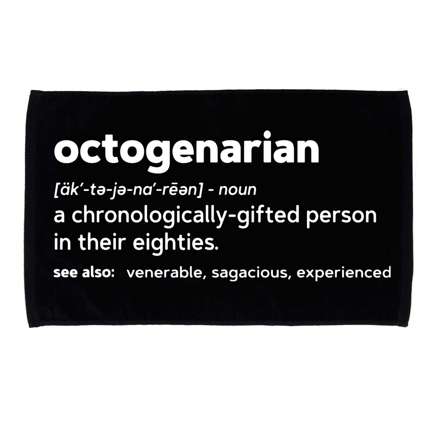 Octogenarian Funny 80th Birthday Microfiber Hand Towel