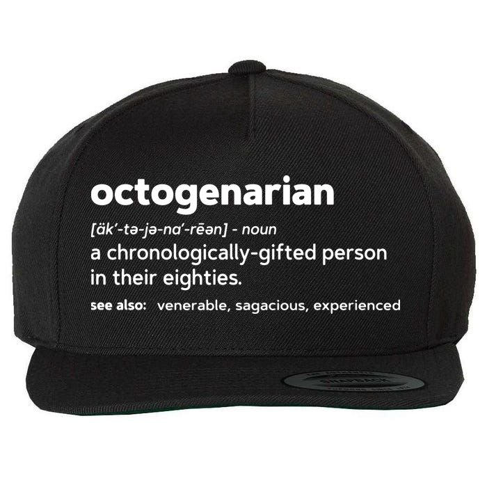 Octogenarian Funny 80th Birthday Wool Snapback Cap