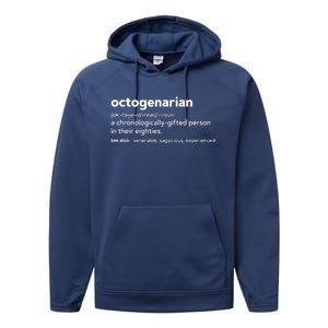 Octogenarian Funny 80th Birthday Performance Fleece Hoodie