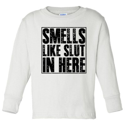 Offensive Funny Adult Humor, Smells Like Slut In Here Toddler Long Sleeve Shirt