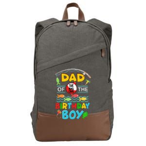 O Fish Ally One Birthday Outfit Dad Of The Birthday Cotton Canvas Backpack