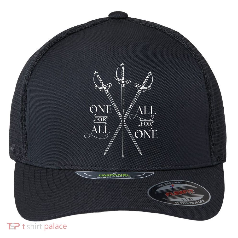 One For All All For One The Three Musketeers Literary Flexfit Unipanel Trucker Cap