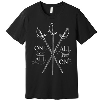 One For All All For One The Three Musketeers Literary Premium T-Shirt