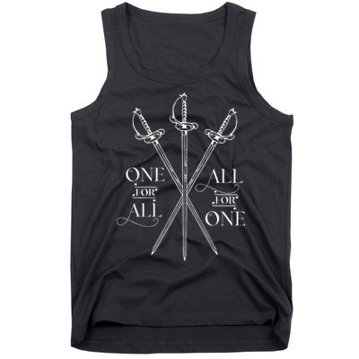 One For All All For One The Three Musketeers Literary Tank Top