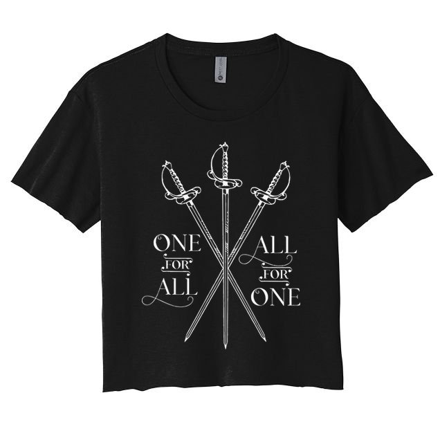 One For All All For One The Three Musketeers Literary Crop Top