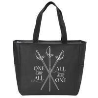 One For All All For One The Three Musketeers Literary Zip Tote Bag