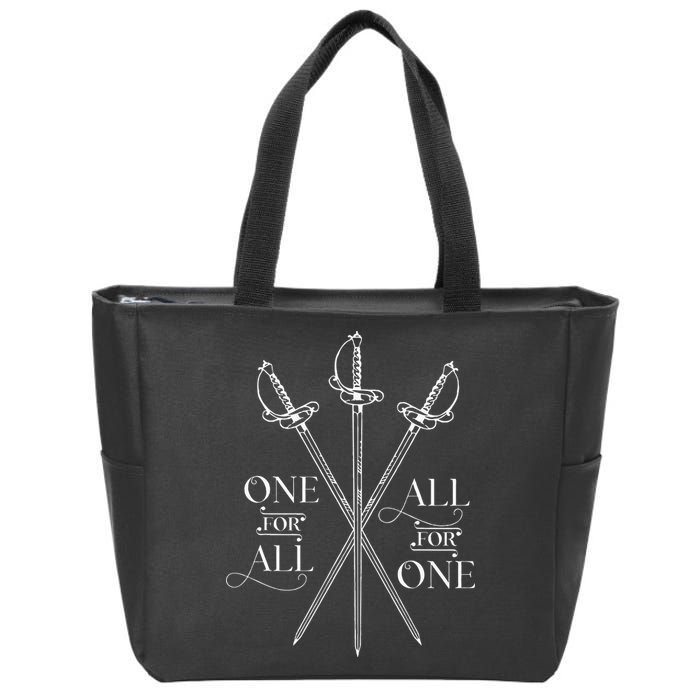 One For All All For One The Three Musketeers Literary Zip Tote Bag