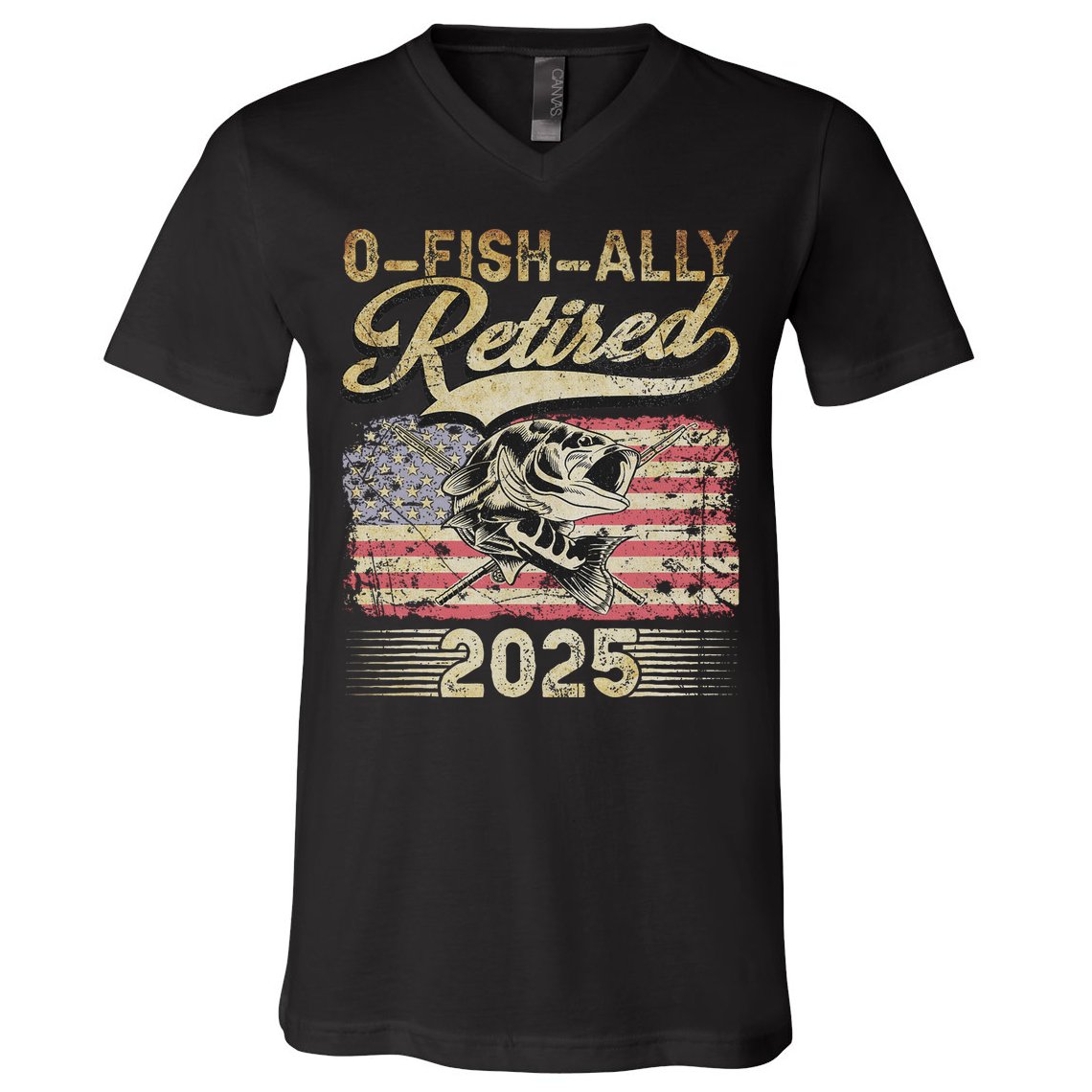 Oh Fish Ally Retired 2025 Funny Fishing Retirement Gifts V-Neck T-Shirt