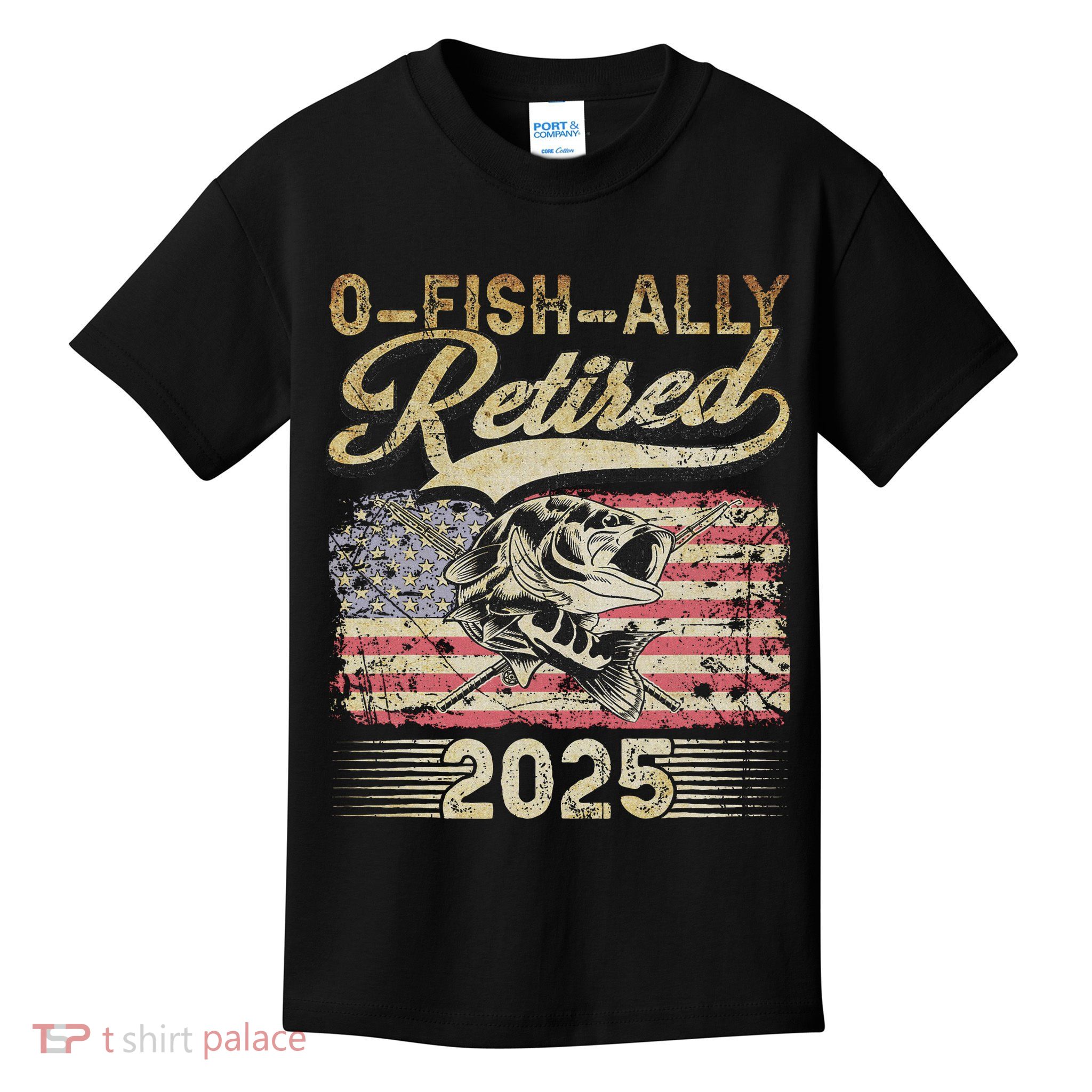 Oh Fish Ally Retired 2025 Funny Fishing Retirement Gifts Kids T-Shirt