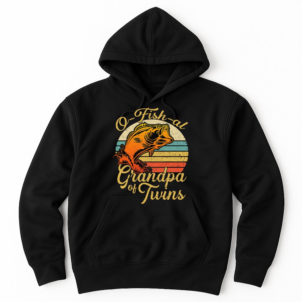 O Fish Al Grandpa Of Twins Baby Pregnancy Announcement Hoodie